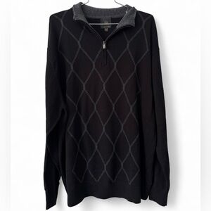 F/X Fusion Men's Quarter Zip Sweater with Diamond Stitching Size XLT Preppy